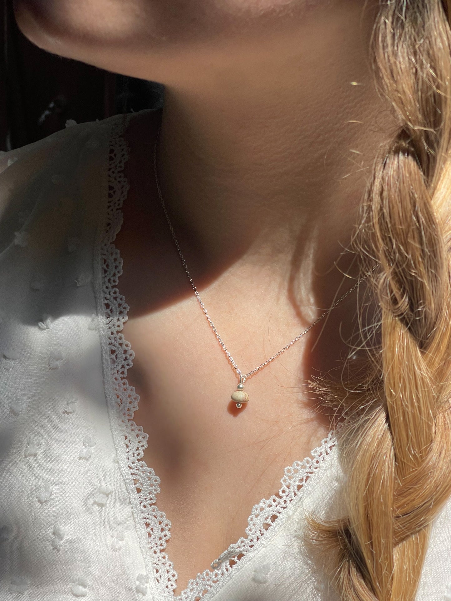 Ketting Blessing zilver (Jaspis woestijnbruin)