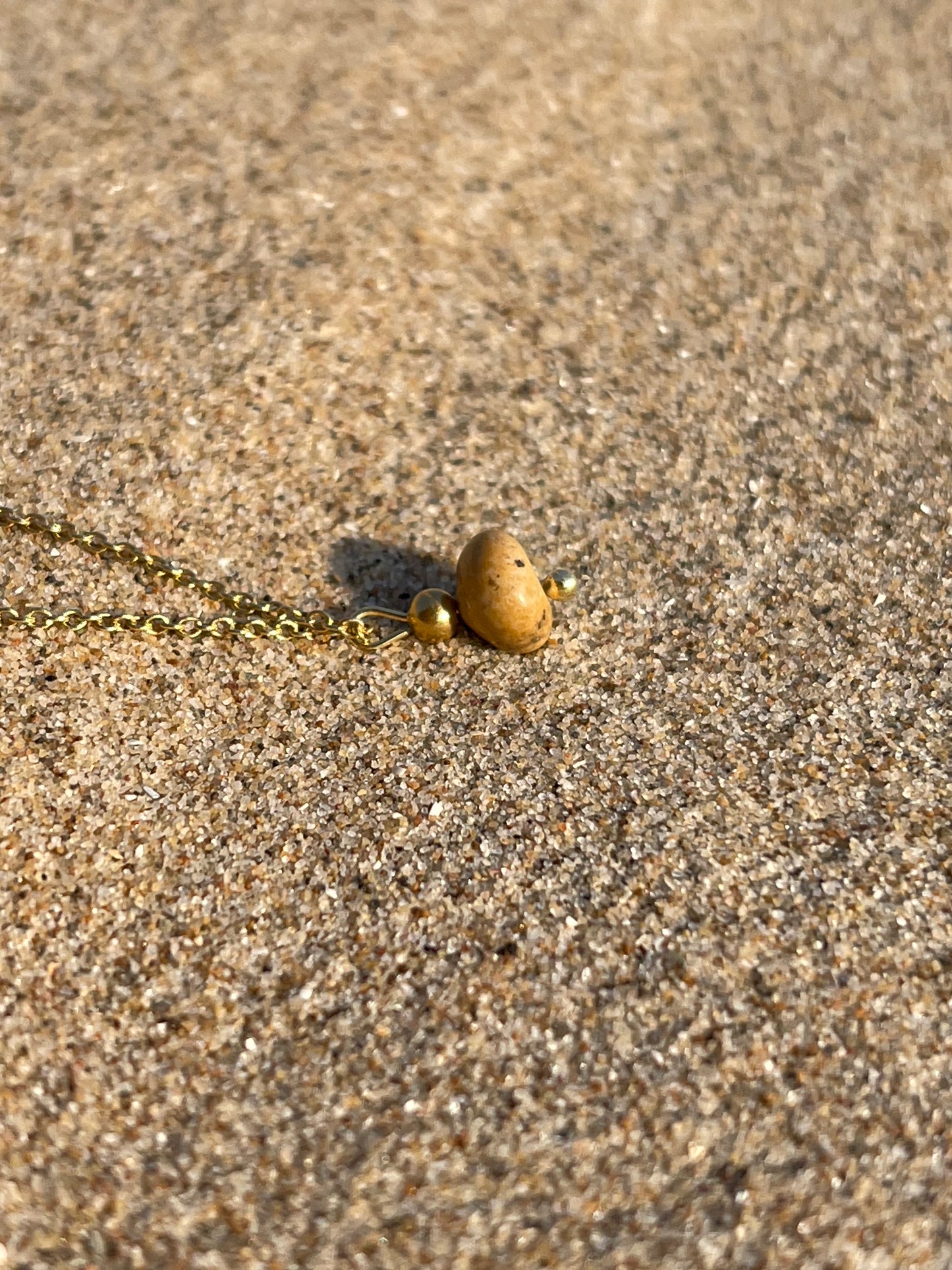 Ketting Blessing gold plated zilver (Jaspis woestijnbruin)