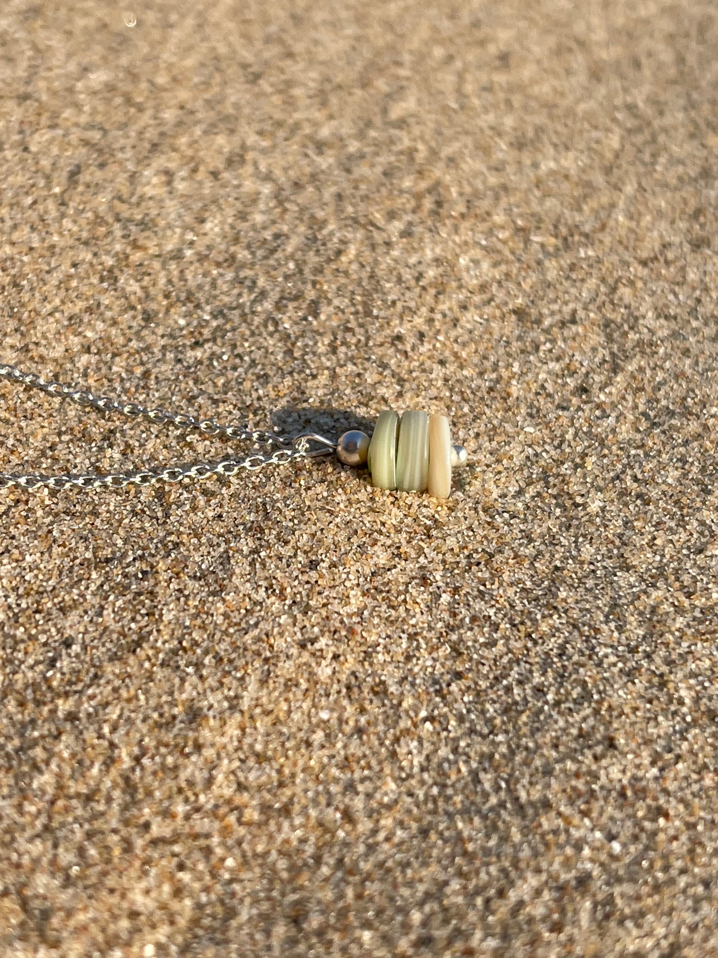 Ketting Sunshine zilver (licht turquoise)