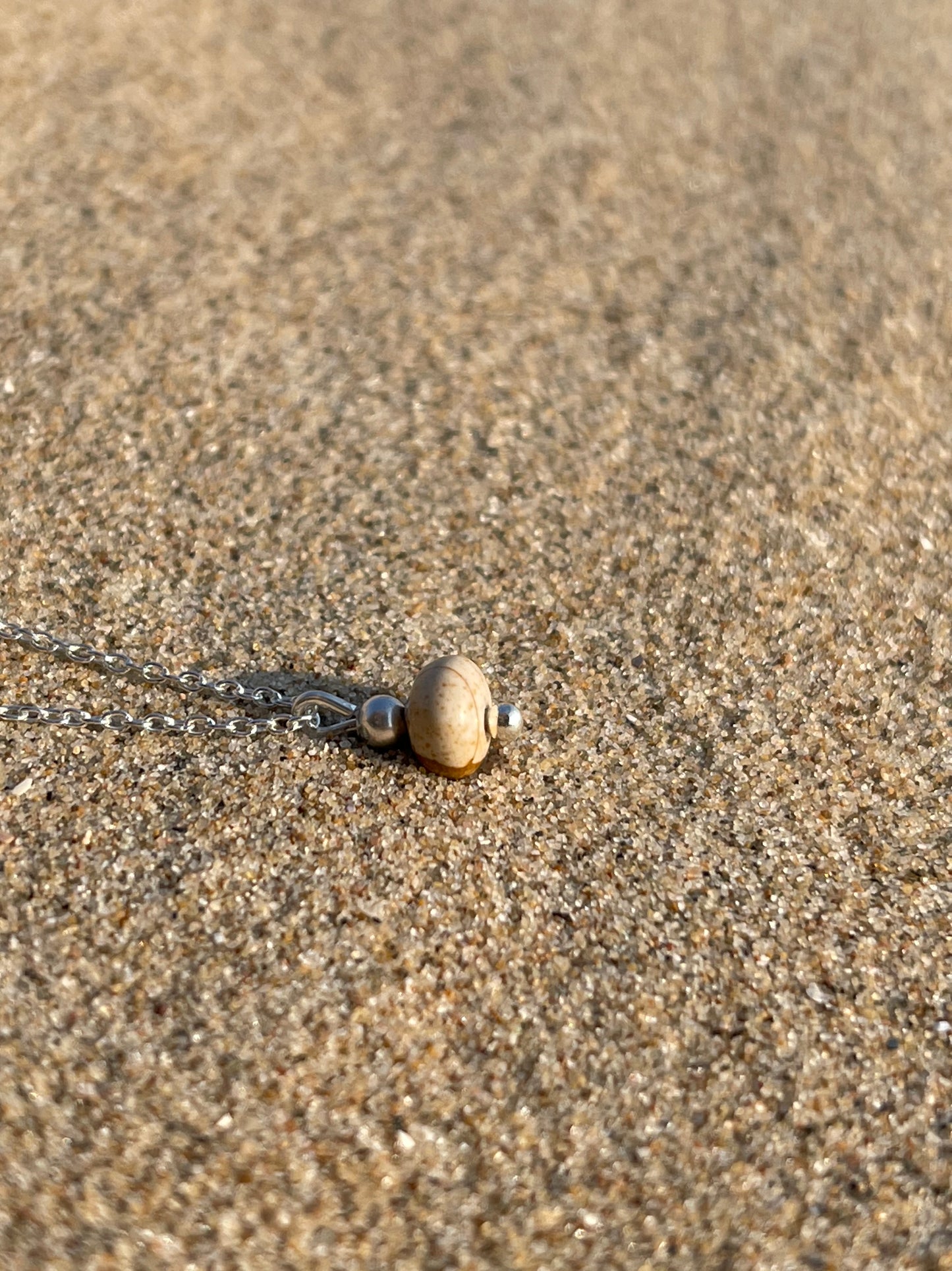 Ketting Blessing zilver (Jaspis woestijnbruin)