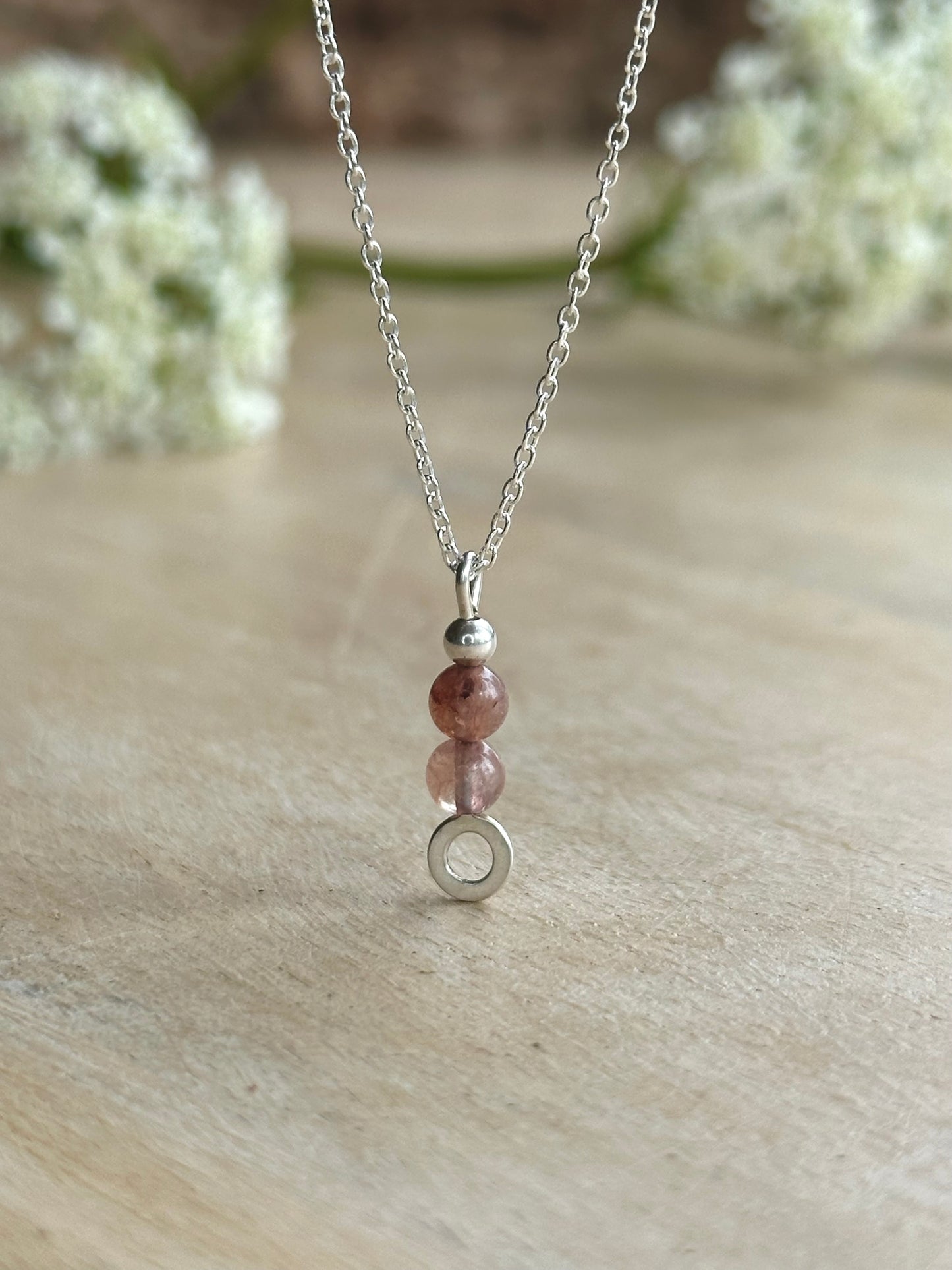 Ketting Blush taupe brown quartz