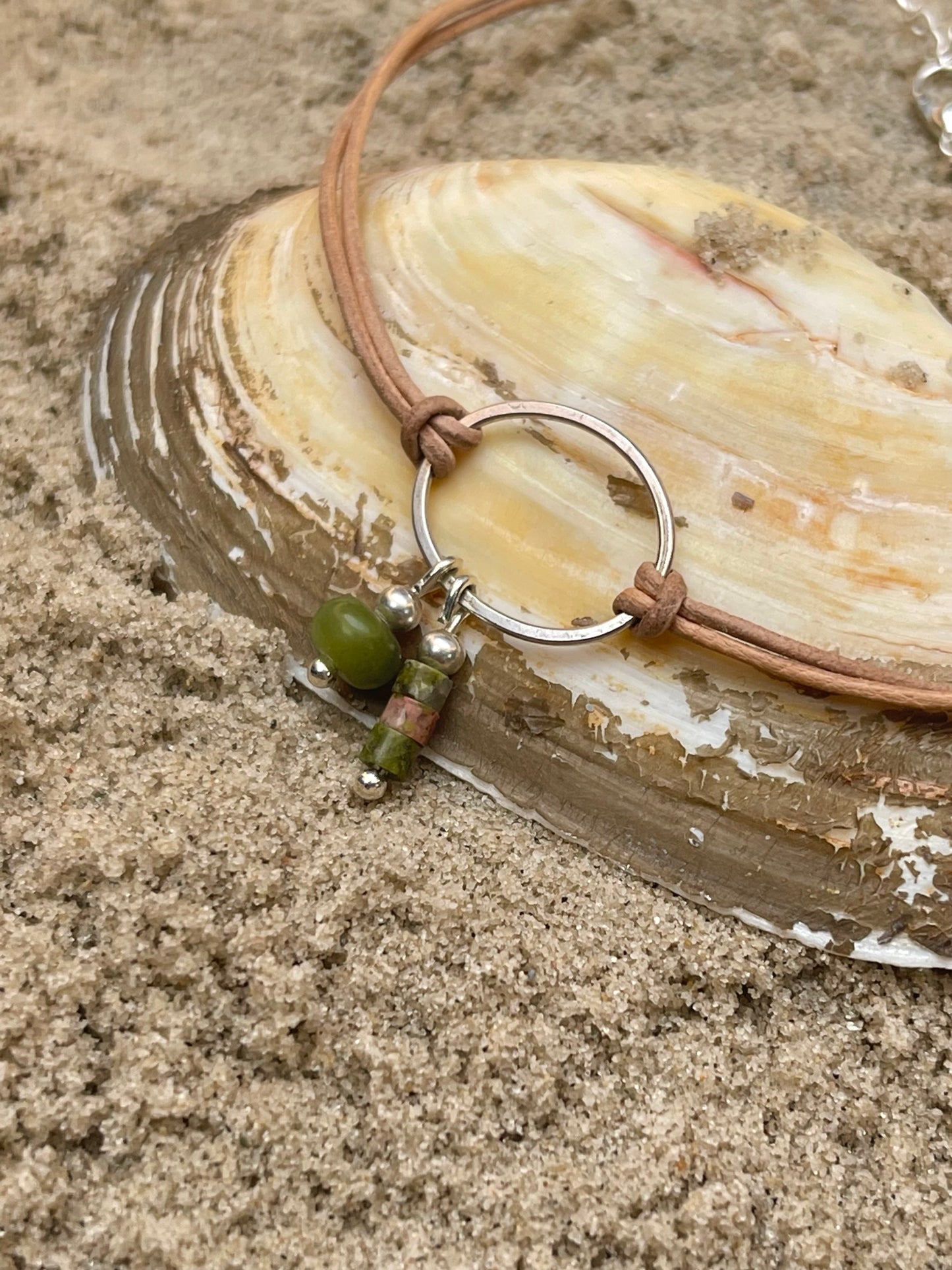 Enkelbandje Blessing (Serpentine) Darling (Kwartsgroen) zilver