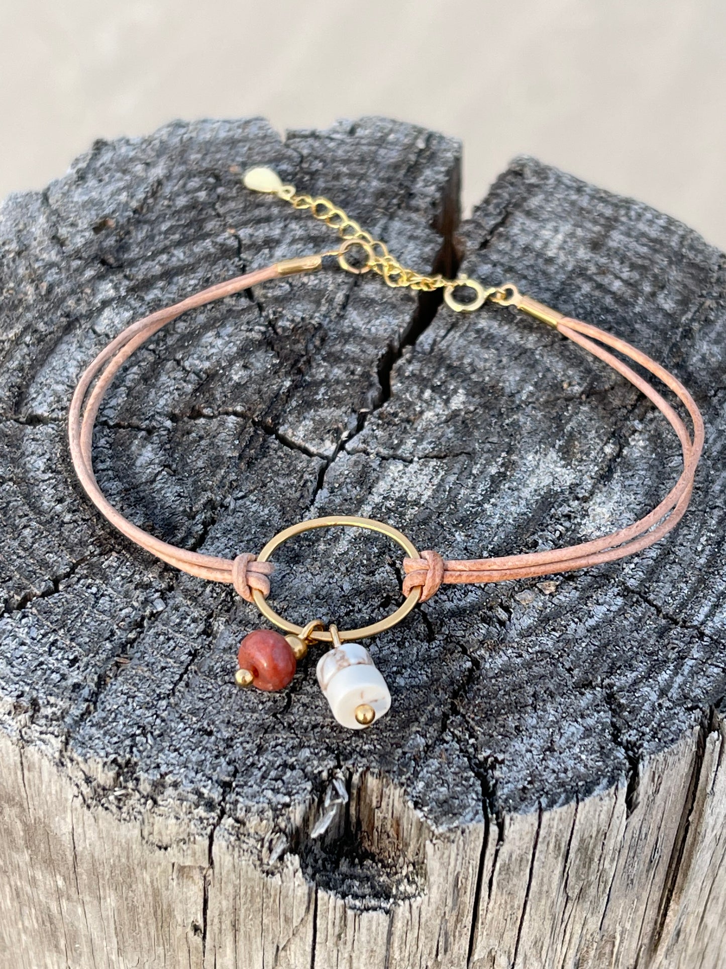 Enkelbandje Blessing (Kwarts) Bliss (Magnesiet) gold plated