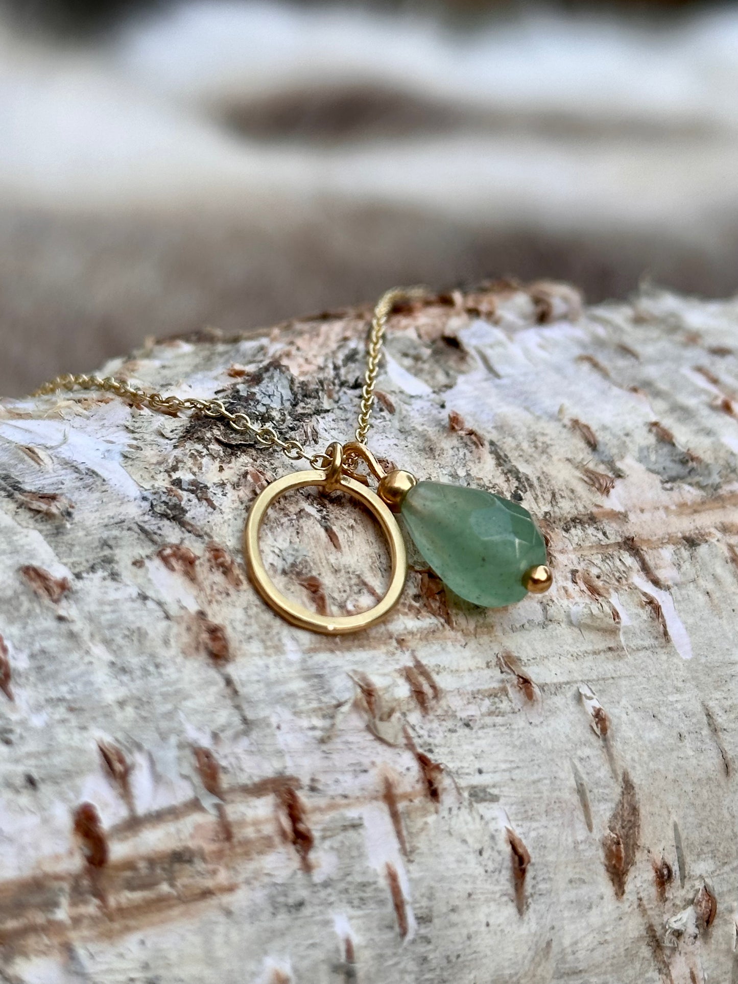 Grace Ketting goldplated zilver Aventurijn