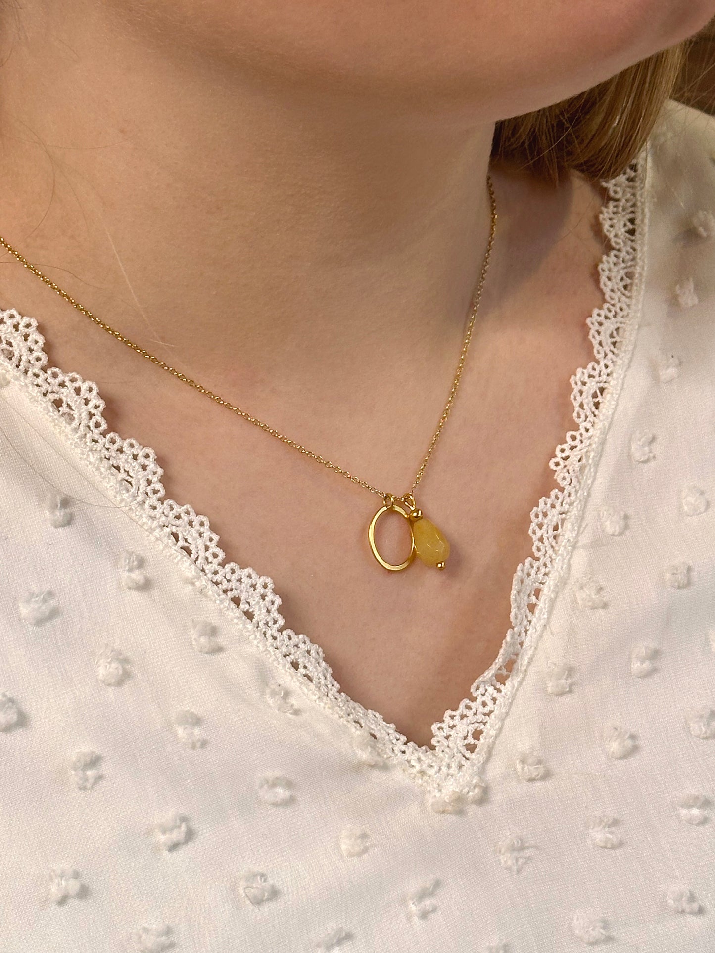 Grace Kettinggoldplated zilver Amber