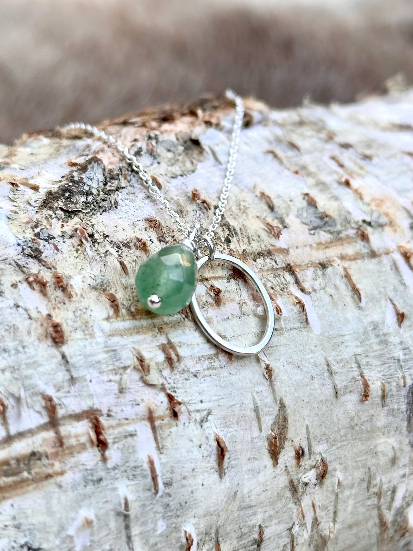 Grace Ketting zilver Aventurijn