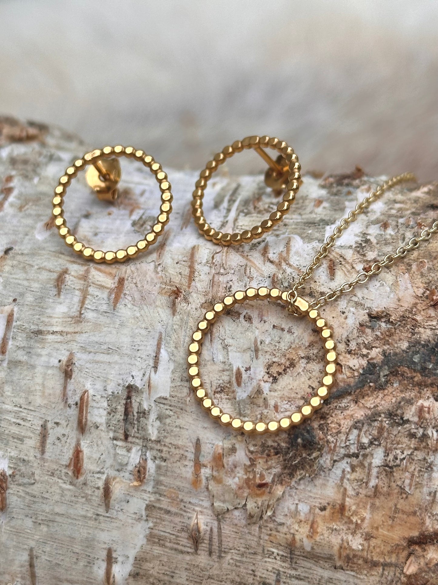 Dewdrop sieraden set goldplated zilver