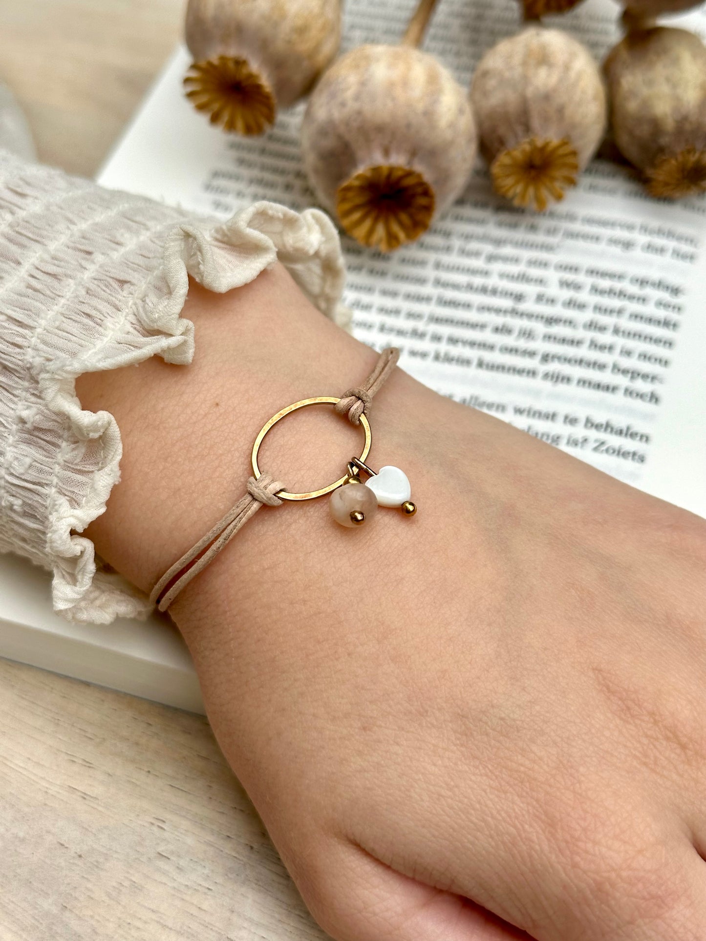 Armbandje Blessing (Rozenkwarts) Kisses gold plated