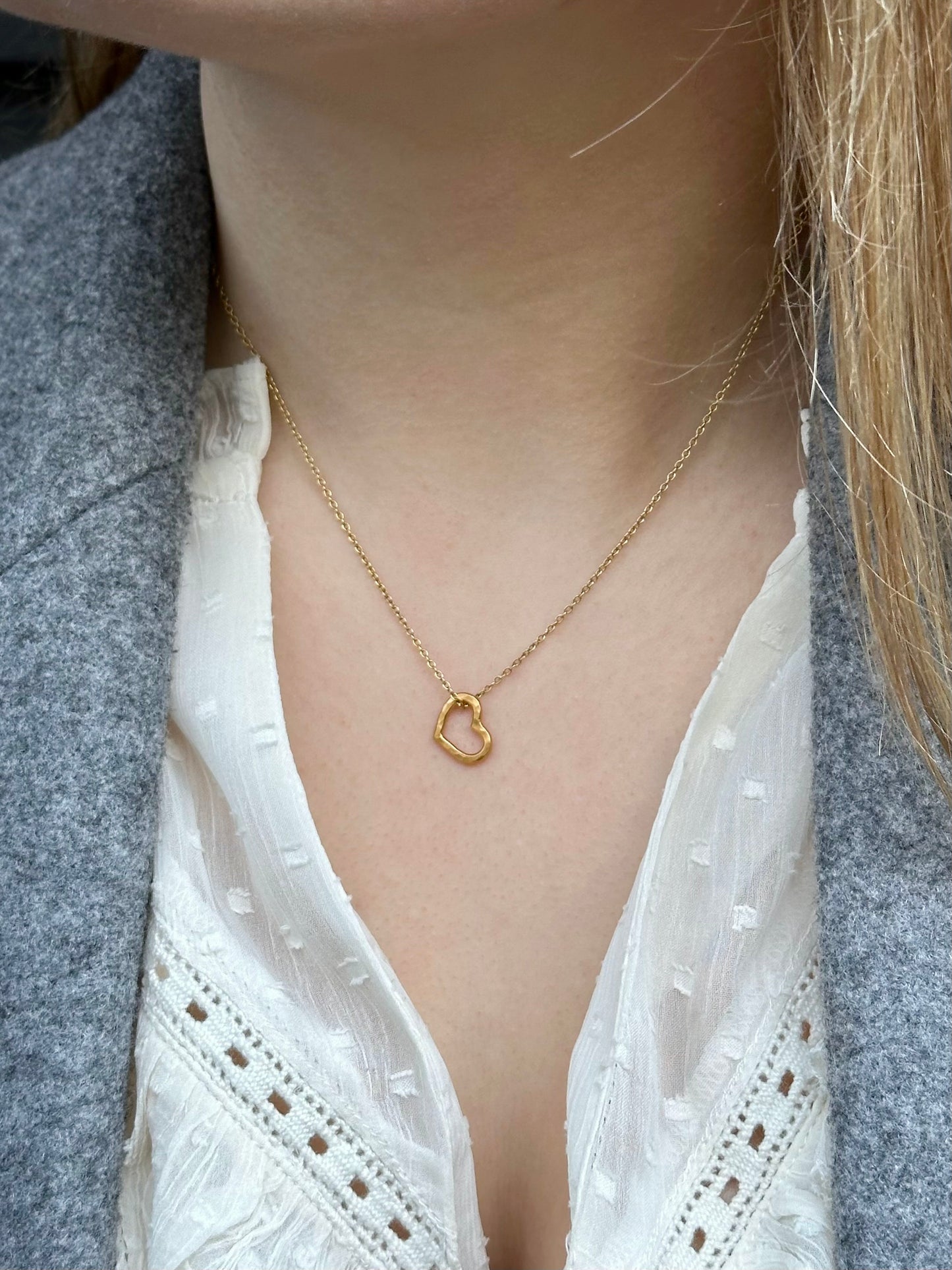 Ketting Little hearts goldplated zilver