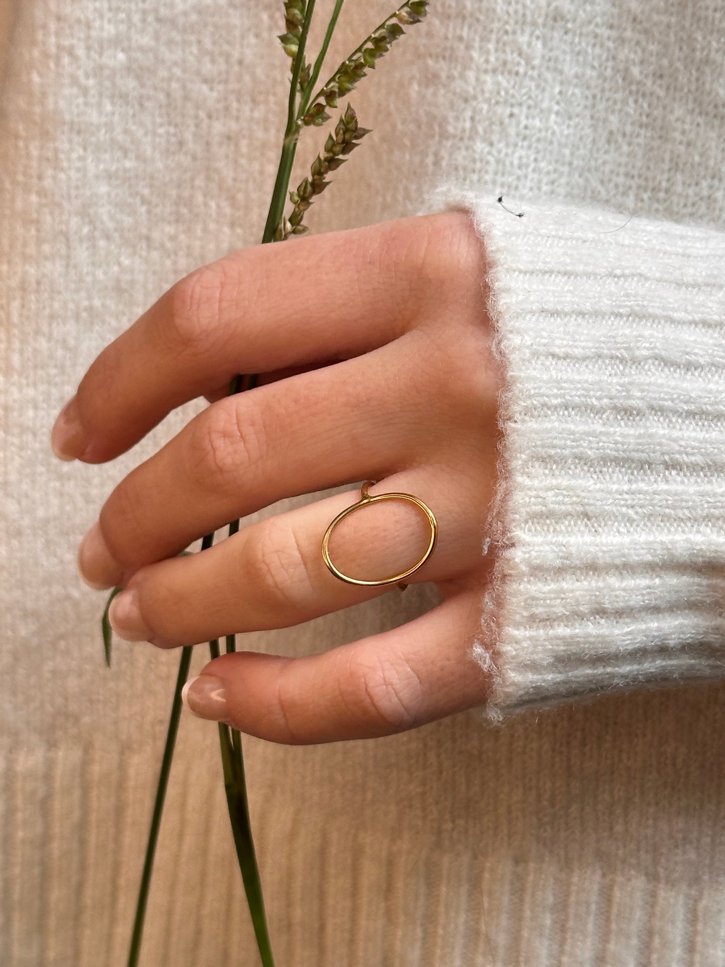 Ring Moon goldplated zilver