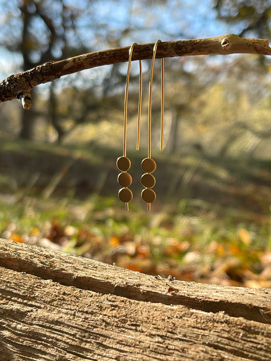 Oorbellen Happy gold plated zilver