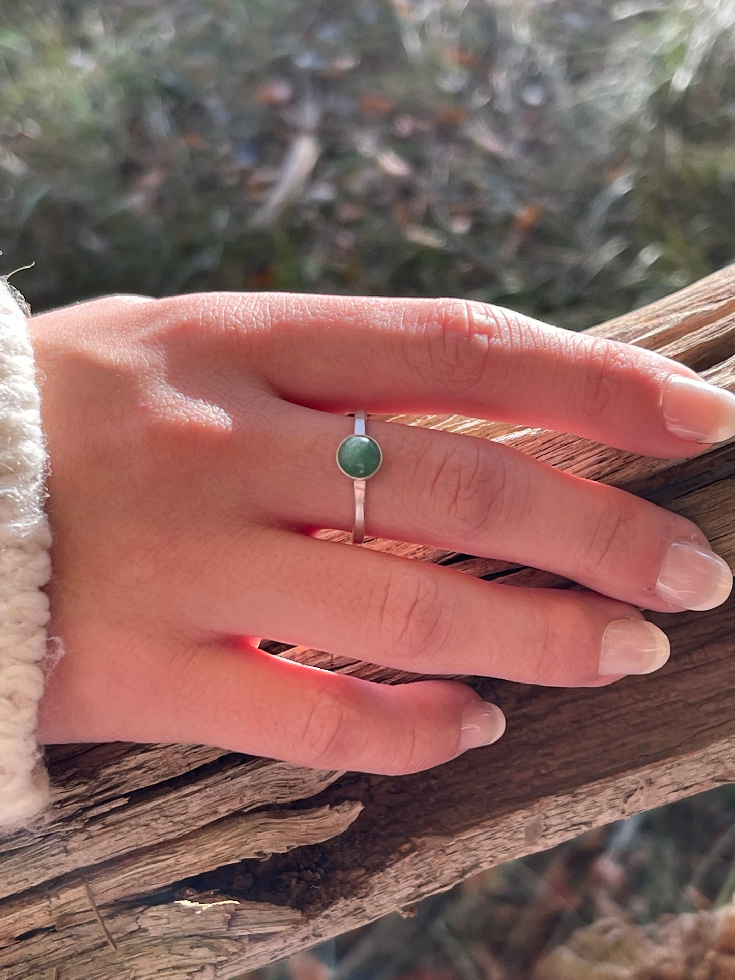 Sporten Oraal halfrond Edelsteen Beauty ring (klein) Aventurijn – Moose Jewelry